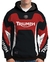  Aqueça-se com o Casaco Moletom Motors Triumph Preto e Vermelho, Moda Esportiva  Adulto, com Capuz e Bolsos Canguru estampada , você só encontra na Loja Sancorpus.