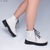Coturno Feminino Croco Tratorado Branco - loja online
