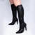 Imagem do Bota Cano Alto Feminina Bico Fino Estilo Croc.