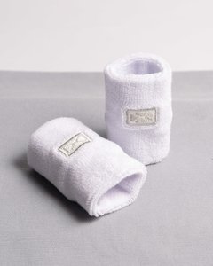 Muñequeras toalla de algodón blanca de la marca SOX, ideales para tenis.
