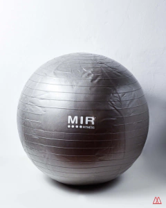 Pelota de esferodinamia para yoga y fitness de 75 cm de la marca MIR, color gris.