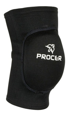 Rodillera acolchada de voley de la marca Procer, color negro, diseñada para protección durante el juego.