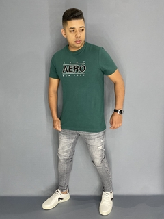 Camiseta Aeropostale 1987 Verde Bordado na internet