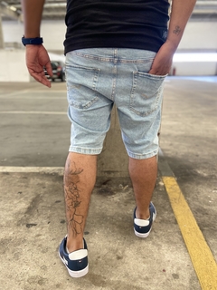 Bermuda Jeans Short Masculino City Denim Rasgada Clara na internet