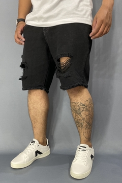 Bermuda Jeans Jay Jones Destroyed Preto - comprar online