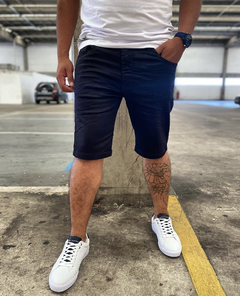 Bermuda Jeans Short Masculino City Denim Liso Preto - comprar online