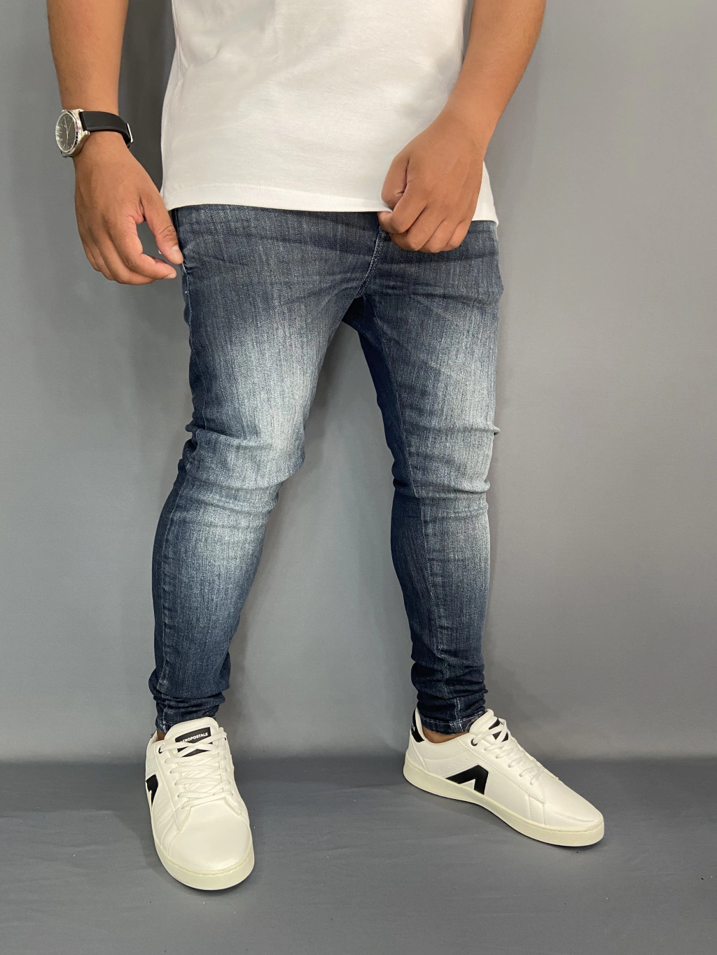 Calça Jeans Jay Jones Azul Marmorizada