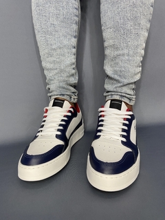 Tênis Masculino Casual A87 Aeropostale Branco/Marinho/Vermelho na internet