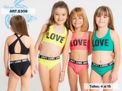 Bikini de nenas LOVE, con elástico a juego. Calidad premium. Art 8309