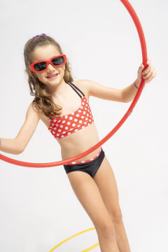 Bikini de nenas a lunares, con breteles cruzados en espalda. Calidad premium. Art 8308. en internet