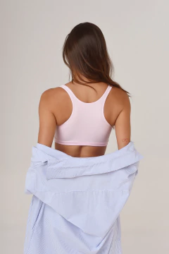 Camisa extra larga de poplin rayado, con bolsillos. - tienda online