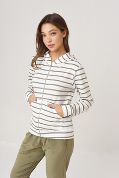 Campera rustica de algodon, rayada. en internet