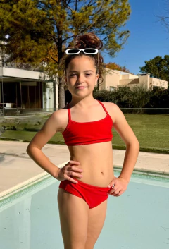 Bikini de nenas, Top con tiras cruzadas + vedetina. Art 600 - Proverbio