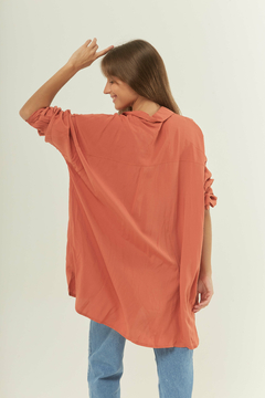 Camisa oversize, de poplin, con bolsillo lateral - Proverbio