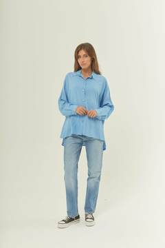 Camisa oversize, de poplin, con gota en espalda - comprar online