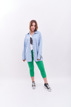 Camisaco oversize de jean prelavado. - tienda online