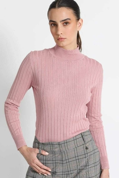 Media polera clásica de bremer acanelonada, Calidad premium. en internet