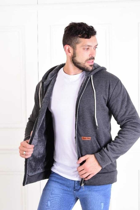Campera unisex de jersey con piel al tono. - comprar online