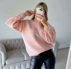 Sweater tejido, con detalle calado en mangas. - Proverbio