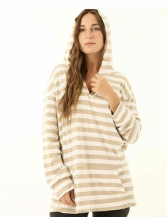 Buzo oversize de dralon, con guardas. Con capucha y bolsillos. - tienda online