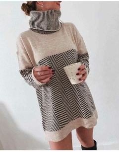Polerón tejido, diseño en zig zag.