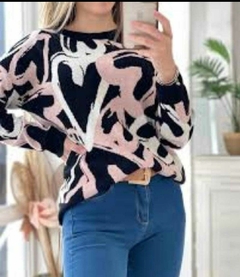 Sweater de bremer con estampa de corazones. - Proverbio