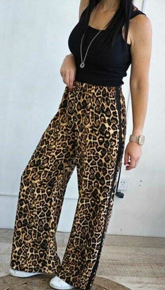 Palazzo animal print , con doble tira de modal soft . - comprar online