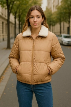 Campera puffer con corderito. Importada, Calidad premium. - tienda online