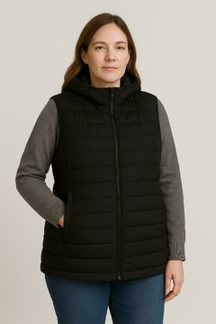 Chaleco unisex de microfibra clásico, con capucha desmontable. - comprar online