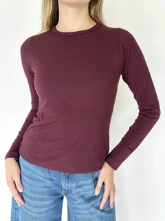 Remera básica, de rib de algodón. - tienda online