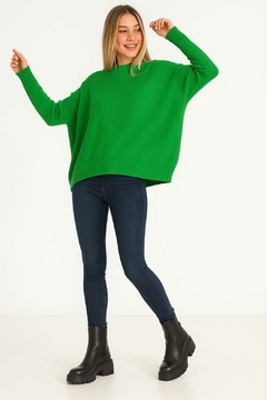 Sweater tejido, oversize, con mangas de morley.