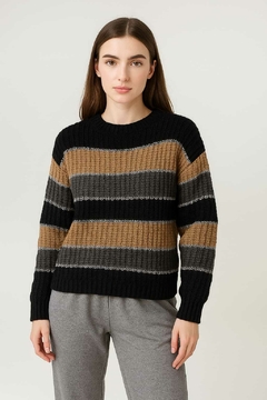 Sweater tejido, con guardas. - comprar online