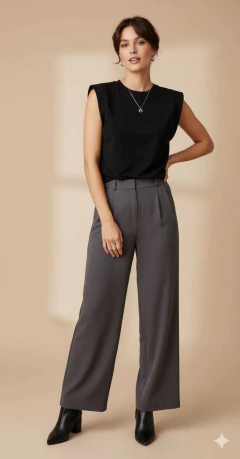 Remera de algodón, manga simil hombrera. - comprar online