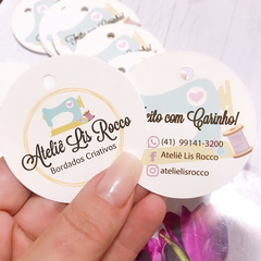 Mini Tag Redonda | Verniz total frente