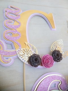 CAKE TOPPER 3D INICIAL Y NÚMERO - Nerina Deco