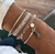 Set pulseras acero, una rígida con flequitos