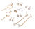 Aros Set de 8 pares - perlas y strass - comprar online