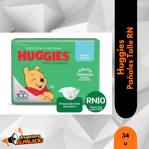 PAÑALES HUGGIES TALLE RN X34U