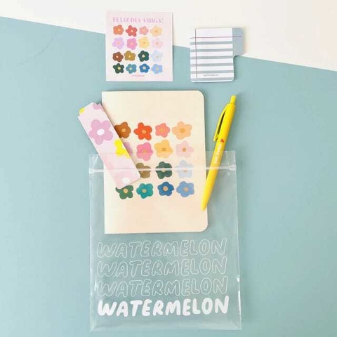 SET LIBRERIA REGALO FLORES ROSAS