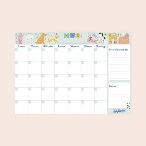 PIZARRA MENSUAL VERDE PERRITOS