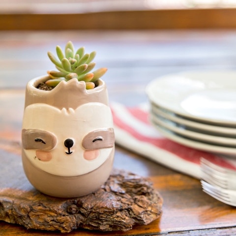 MACETA PEREZOSO CERÁMICA