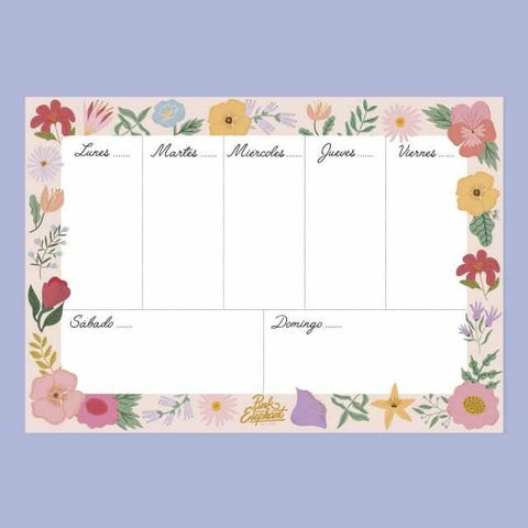 PLANNER MAGNÉTICO SEMANAL FLORES ROSA