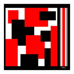 PAÑUELO ABSTRACTO EN ROJO Y NEGRO CHICO
