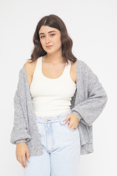 CARDIGAN EMMA TRICOT CINZA - USELAF