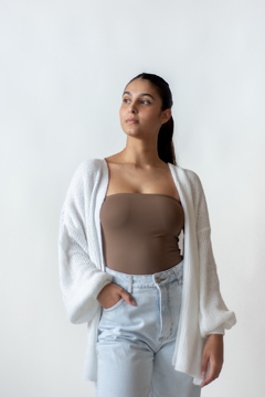CARDIGAN EMMA TRICOT OFF-WHITE - USELAF