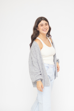 CARDIGAN EMMA TRICOT CINZA na internet