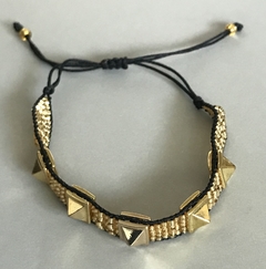 Pulsera mostacilla gold triángulos