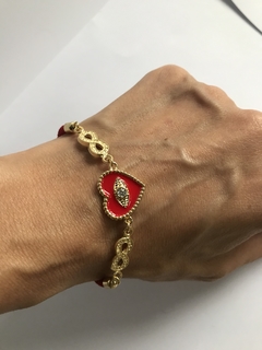 Pulsera roja protección corazón infinito