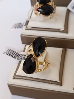 Anillo negro cristal