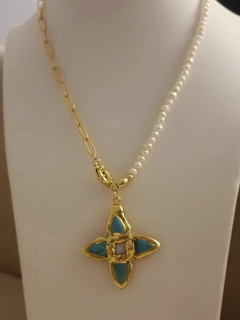 Collar cruz turquesa - Joyas De Mi Alma